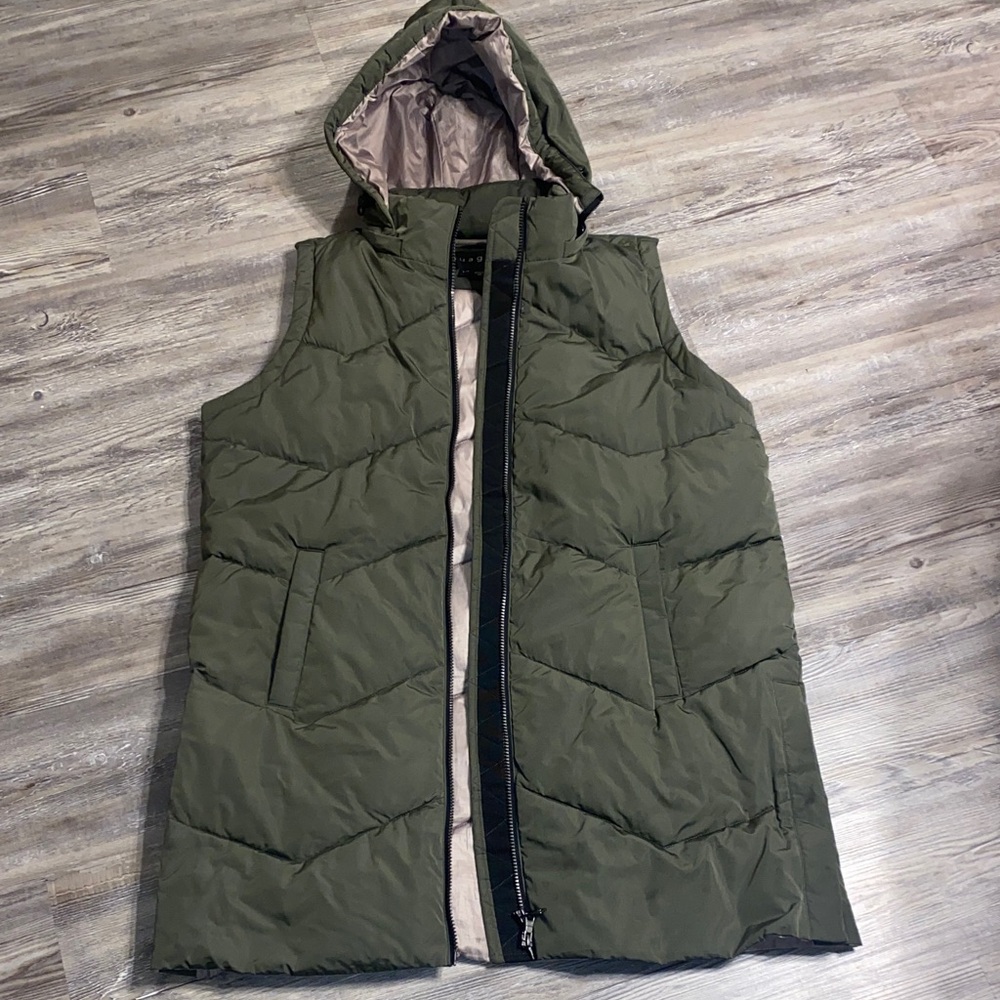 EUC NUAGE Sleeveless Hooded Puffer Jacket L QVC